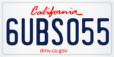 CA license plate 6UBS055