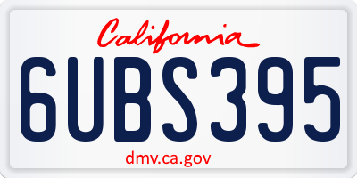 CA license plate 6UBS395