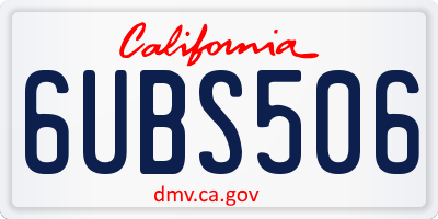 CA license plate 6UBS506