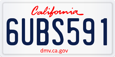 CA license plate 6UBS591