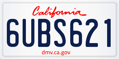 CA license plate 6UBS621
