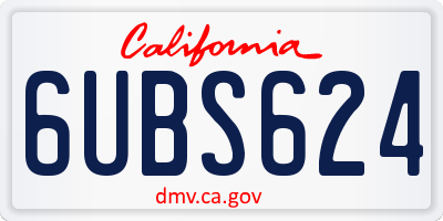 CA license plate 6UBS624