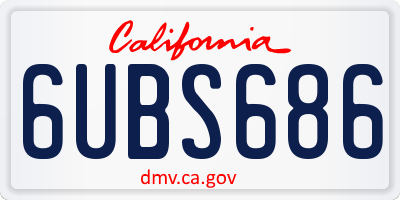 CA license plate 6UBS686