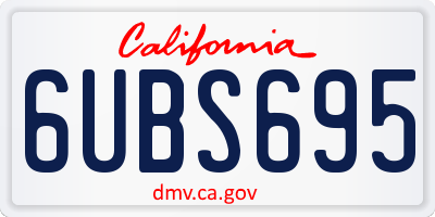 CA license plate 6UBS695