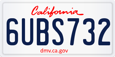 CA license plate 6UBS732