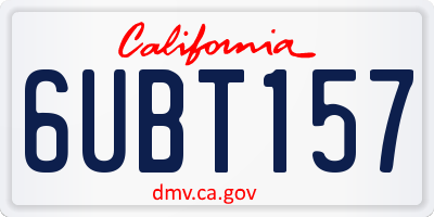 CA license plate 6UBT157