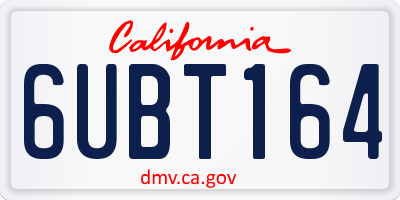 CA license plate 6UBT164