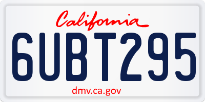 CA license plate 6UBT295
