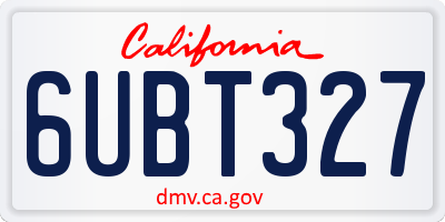 CA license plate 6UBT327