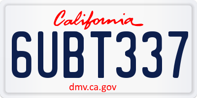 CA license plate 6UBT337