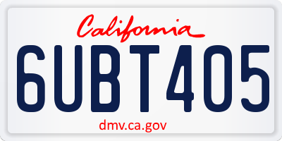 CA license plate 6UBT405