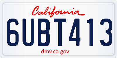 CA license plate 6UBT413