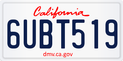 CA license plate 6UBT519