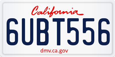 CA license plate 6UBT556