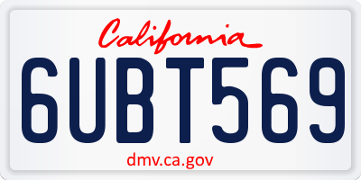 CA license plate 6UBT569