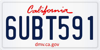 CA license plate 6UBT591