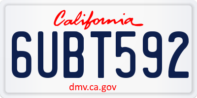 CA license plate 6UBT592