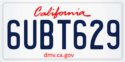 CA license plate 6UBT629