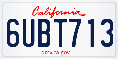 CA license plate 6UBT713