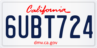 CA license plate 6UBT724