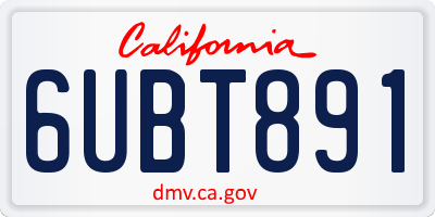 CA license plate 6UBT891