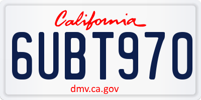 CA license plate 6UBT970