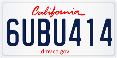 CA license plate 6UBU414