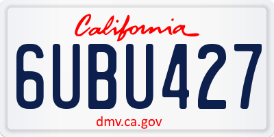 CA license plate 6UBU427