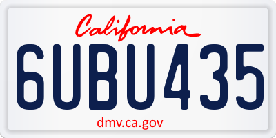 CA license plate 6UBU435