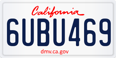 CA license plate 6UBU469