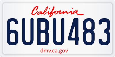 CA license plate 6UBU483