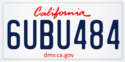 CA license plate 6UBU484