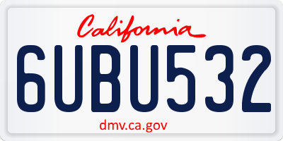 CA license plate 6UBU532