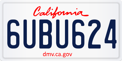 CA license plate 6UBU624