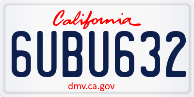 CA license plate 6UBU632