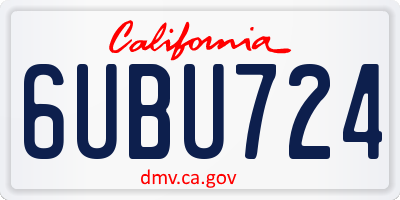 CA license plate 6UBU724