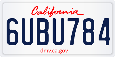 CA license plate 6UBU784