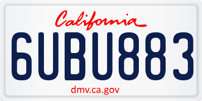 CA license plate 6UBU883