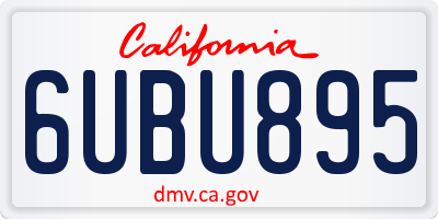 CA license plate 6UBU895