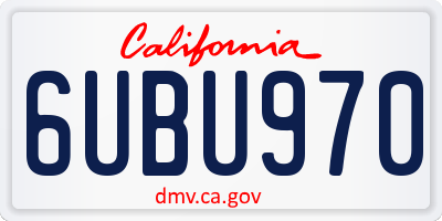 CA license plate 6UBU970