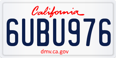CA license plate 6UBU976