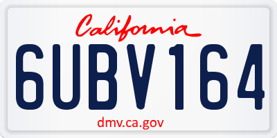 CA license plate 6UBV164