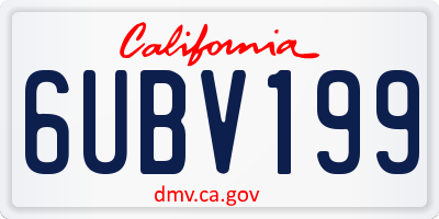 CA license plate 6UBV199