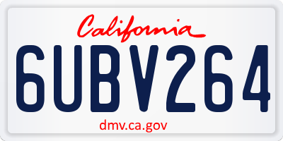CA license plate 6UBV264
