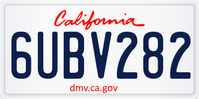 CA license plate 6UBV282