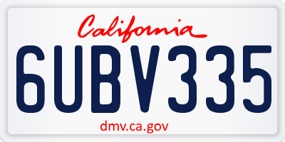 CA license plate 6UBV335