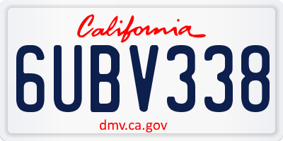CA license plate 6UBV338