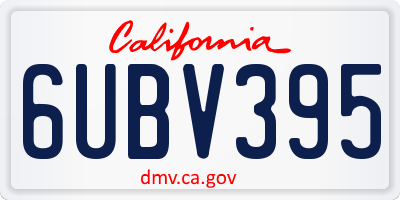 CA license plate 6UBV395