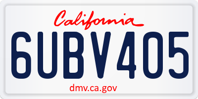 CA license plate 6UBV405