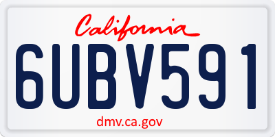 CA license plate 6UBV591